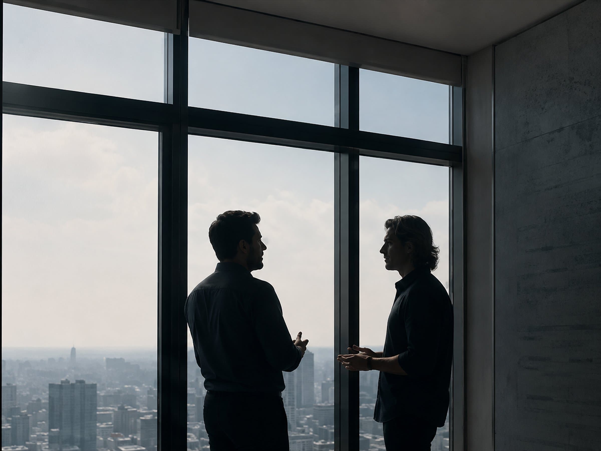 Dois especialistas conversando sobre estratégia diante da cidade
